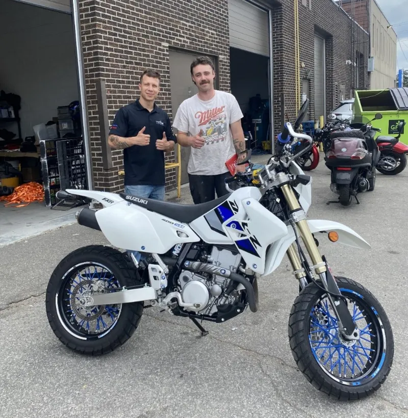 Chris with their Dual Sport